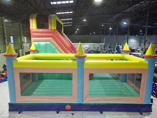 স্লাইড এবং প্লে এলাকা সহ কাস্টমাইজযোগ্য অনুগ্রহ গির্জা থিমযুক্ত ইনফ্ল্যাটেবল বাউন্সি কাসল