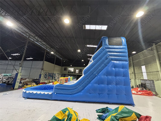 বাণিজ্যিক ব্লু ওয়েভ কিডস ব্যাকয়ার্ড পিভিসি ইনফ্ল্যাটেবল স্লাইড হোম ব্যবহারের জন্য পুল সহ