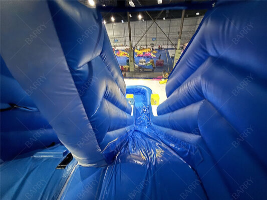 বাণিজ্যিক ব্লু ওয়েভ কিডস ব্যাকয়ার্ড পিভিসি ইনফ্ল্যাটেবল স্লাইড হোম ব্যবহারের জন্য পুল সহ
