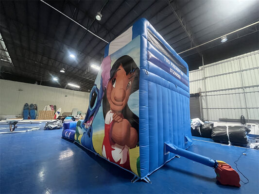 লিলো ও স্টিচ থিমযুক্ত ট্রিপল লেন ইনফ্ল্যাটেবল স্লাইড | কমার্শিয়াল গ্রেড কিডস ওয়াটার স্লাইড