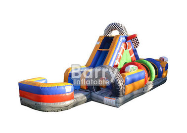 কিডস জন্য বাণিজ্যিক Inflatable Obstacle কোর্স / 30 FT রেসিং ওয়েট ডে অবরুদ্ধ কোর্স