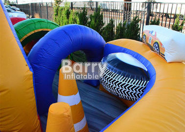 কিডস জন্য বাণিজ্যিক Inflatable Obstacle কোর্স / 30 FT রেসিং ওয়েট ডে অবরুদ্ধ কোর্স
