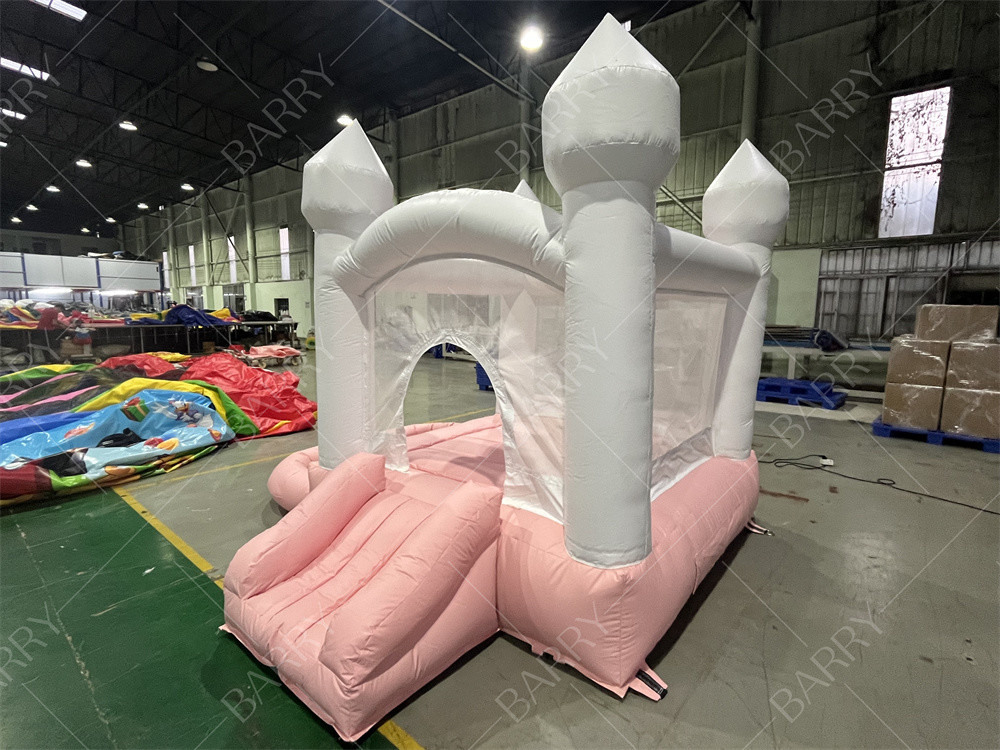 3.3x3m সাদা এবং গোলাপী সুন্দর inflatable বিবাহ bouncer স্লাইড কম্বো জাম্পিং কাসল স্লাইড