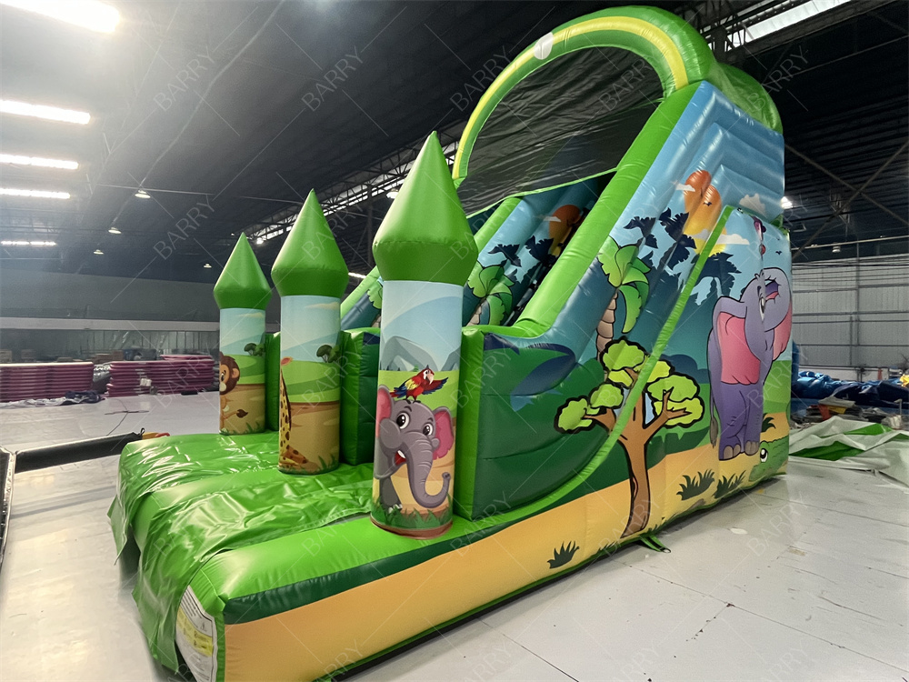 শিশুদের জন্য কাস্টমাইজযোগ্য 6x4M পশু inflatable স্লাইড