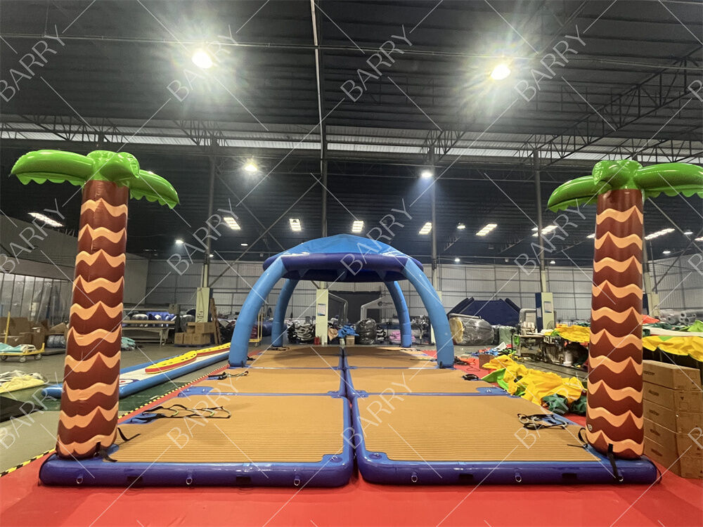 সমুদ্রের জল এবং জলের জন্য তাঁবু সহ কাস্টম ডিজাইন করা ইনফ্ল্যাটেবল ফ্লোটিং প্ল্যাটফর্ম ও ওয়াটার ফ্লোটিং বানাস