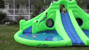 বাণিজ্যিক Inflatable জল পার্ক, সবুজ inflatable জল স্লাইড পুল