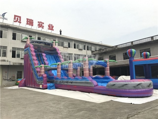 বেগুনি গ্রীষ্মমন্ডলীয় জঙ্গল Inflatable জল স্লাইড বাণিজ্যিক গ্রেড