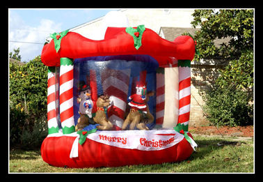 লাল ক্রিসমাস Inflatable গুদাম বাউন্সার আশ্চর্যজনক কিডস পার্টি বাউন্স ঘর