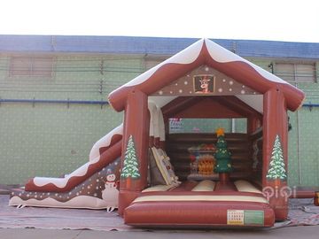 ক্রিসমাস Inflatables সজ্জা শীতকালে সময় স্লাইড সঙ্গে বাউন্স হাউস স্লাইড কম্বো
