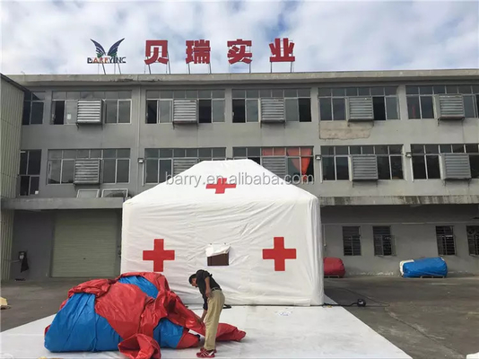 Pvc Tarpaulin মেডিকেল ইনফ্ল্যাটেবল হাসপাতালের তাঁবু জল প্রতিরোধী জরুরী জন্য