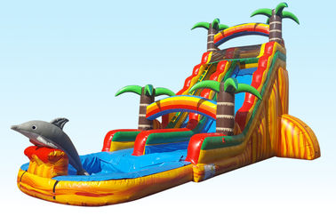 ব্যারি পিভিসি উপাদান Inflatable জল স্লাইড 22 সিলিক মুদ্রণ সঙ্গে ট্রাফিক সংক্রান্ত জান্নাতে