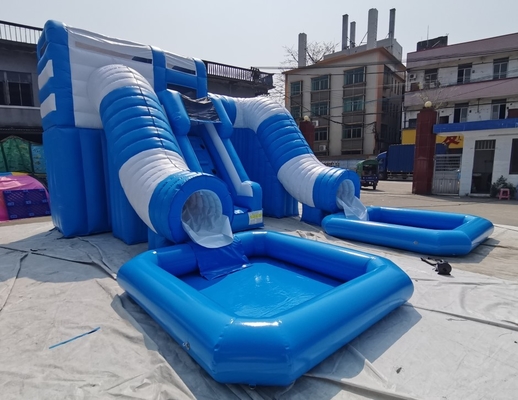 জাম্পার কম্বো ক্যাসল পুল ইনফ্ল্যাটেবল ওয়াটার স্লাইড বড় ইনফ্ল্যাটেবল ডাবল স্লাইড ডিজিটাল প্রিন্টিং