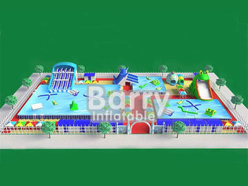 বাণিজ্যিক inflatable জল পার্ক সরঞ্জাম, ধাতু ফ্রেম inflatable বিনোদন পার্ক