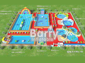 বাণিজ্যিক inflatable জল পার্ক সরঞ্জাম, ধাতু ফ্রেম inflatable বিনোদন পার্ক