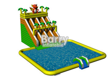 0.55 মিমি পিভিসি Tarpaulin বাগান বাণিজ্যিক জন্য জঙ্গল Inflatable জল স্লাইড পার্ক