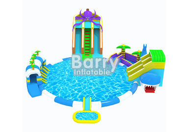 বাণিজ্যিক গ্রেড কিডস অক্টোপাস Inflatable জল পার্ক, মজা জন্য Inflatable স্লাইড পার্ক
