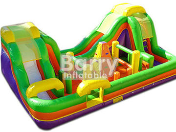 ছোট আড়ম্বরপূর্ণ প্রাচীর সঙ্গে খালেদা Inflatable বাউন্সি বাধা কোর্স কম্বো স্লাইড