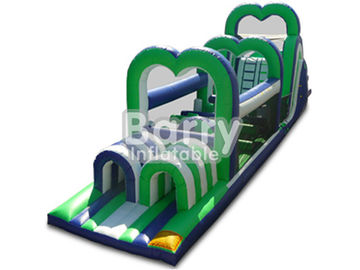 সবুজ Inflatable অ্যাসল্ট কোর্স বাধা প্ললা 0.55 মিমি পিভিসি উপাদান টেকসই