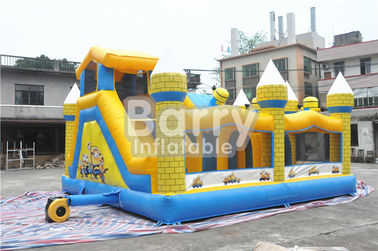 বহিরাগত কিডস Minions Inflatable বাউন্সি কাসল স্লাইড 0.55 মিমি পিভিসি Tarpaulin সঙ্গে