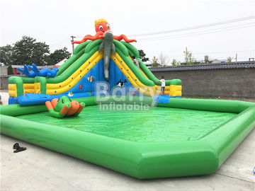 গ্রাউন্ড কাসল থিম জলরোধী Inflatable পুল মাটিতে Octopus স্লাইড সঙ্গে