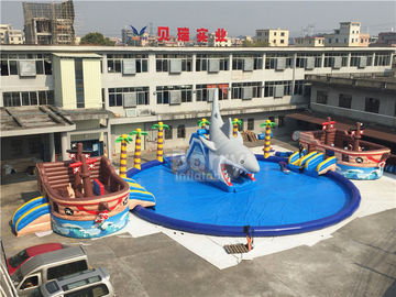 দৈত্য জলদস্যু শিপ থিম ভূমি 36.5x20x8.5mH উপর inflatable জল পার্ক