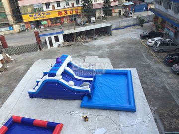 পুল Customzied আকার সঙ্গে নীল ওয়েভ আলটিমেট Inflatable বাড়ির পিছনের দিকের উঠোন জল পার্ক