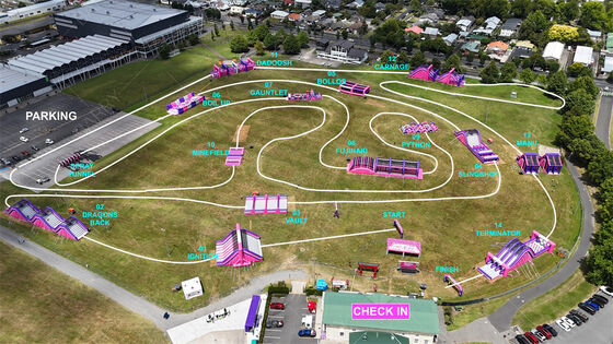 NL বড় ইনফ্ল্যাটেবল বাধা কোর্স ইনফ্ল্যাটেবল 5K বাধা দৌড়