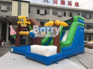 শিশুদের জন্য জাম্পিং পিভিসি Tarpaulin উপাদান জন্য Spongebob Inflatable কম্বো বাউন্স হাউস