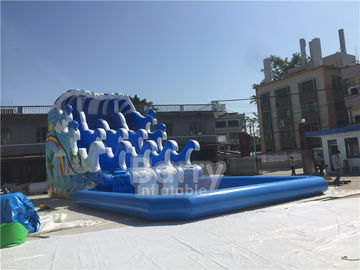 বহিরঙ্গন ওয়েভ Inflatable জল পুল স্লিপ এন স্লাইড / জল ক্রীড়া গেম পিভিসি Tarpaulin উপাদান