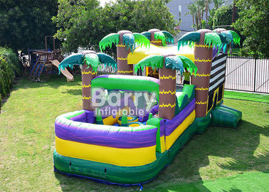 30 FT পাম বিচ Obstacle বাউন্স হাউস, জল স্লাইড সঙ্গে inflatable বাউন্সি কাসল