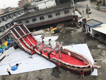 বিগ ইভেন্ট জন্য পুল সঙ্গে দৈত্য লং পাইরেট থিম Inflatable স্লিপ এন স্লাইড জল স্লাইড