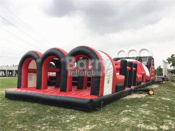 লাল গ্রেট বাণিজ্যিক বাধা কোর্স Bounce হাউস, Inflatable রাশ চরম বাধা