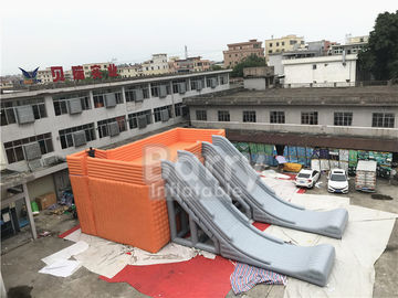 নতুন ডিজাইনের বাণিজ্যিক ব্যবহার বিস্ময়কর ক্রেজি ডাবল লেন্স বাচ্চাদের ইনফ্ল্যাটেবল স্লাইড