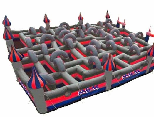 জলরোধী Inflatable বাউন্স হাউস গোলকধাঁধা আউটডোর খেলার মাঠ সরঞ্জাম
