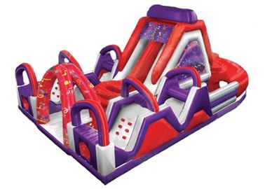 রঙিন Inflatable বাউন্সি Obstacle কোর্স / Inflatable অ্যাসল্ট কোর্স