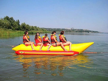 উত্তেজনাপূর্ণ 5 আসন Inflatable জল খেলনা / কলা নৌকা টিউব EN71 অনুমোদিত