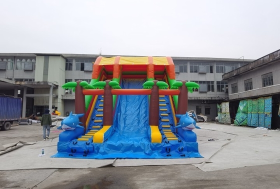 0.55 মিমি পিভিসি কমার্শিয়াল ইনফ্ল্যাটেবল পাম ট্রি ওয়াটার স্লাইড EN14960 স্ট্যান্ডার্ড