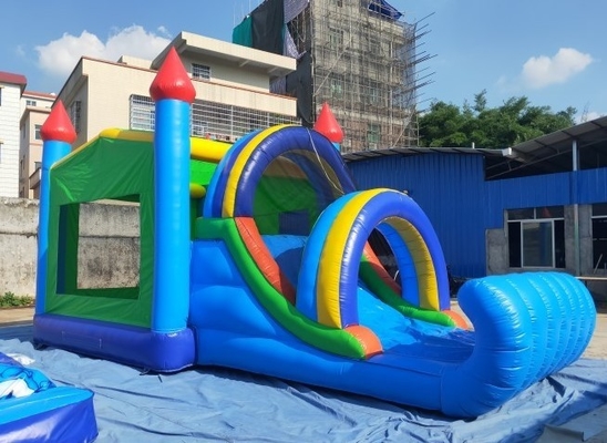 স্লাইড 8mLX4mWX4mH সহ 0.55mm PVC ইনফ্ল্যাটেবল বাউন্সি ক্যাসল কম্বো