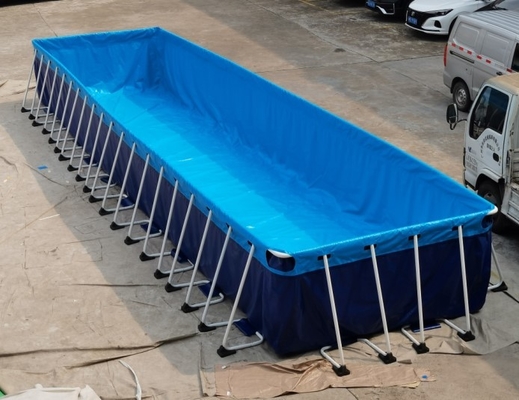 গ্রাউন্ড মেটাল ফ্রেমের উপরে SCT PVC পোর্টেবল সুইমিং পুল 12*3*1.32m