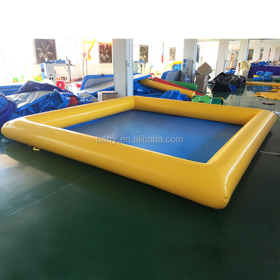 0.9mm PVC Tarpaulin পোর্টেবল ওয়াটার পুল 4*4m হলুদ এবং নীল